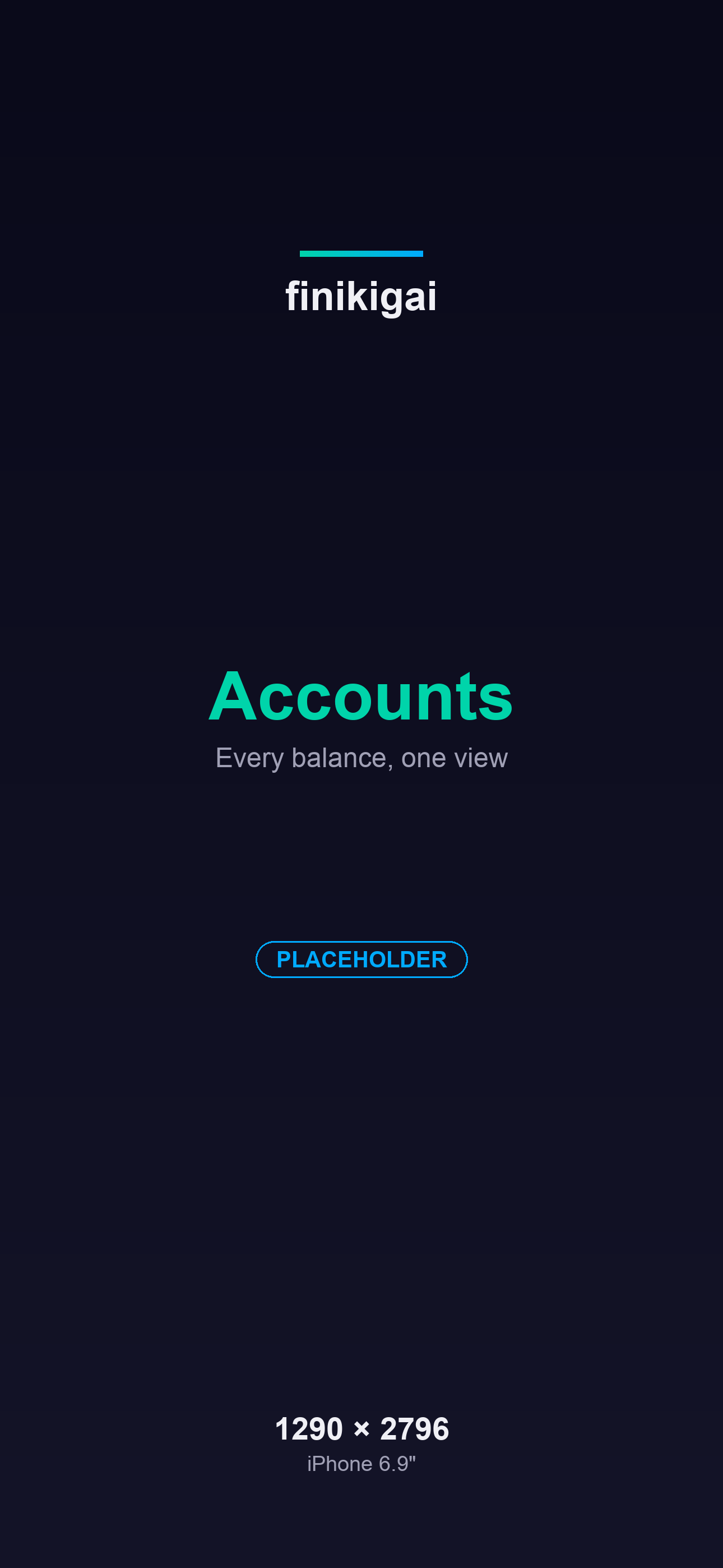 finikigai Accounts screen on iPhone