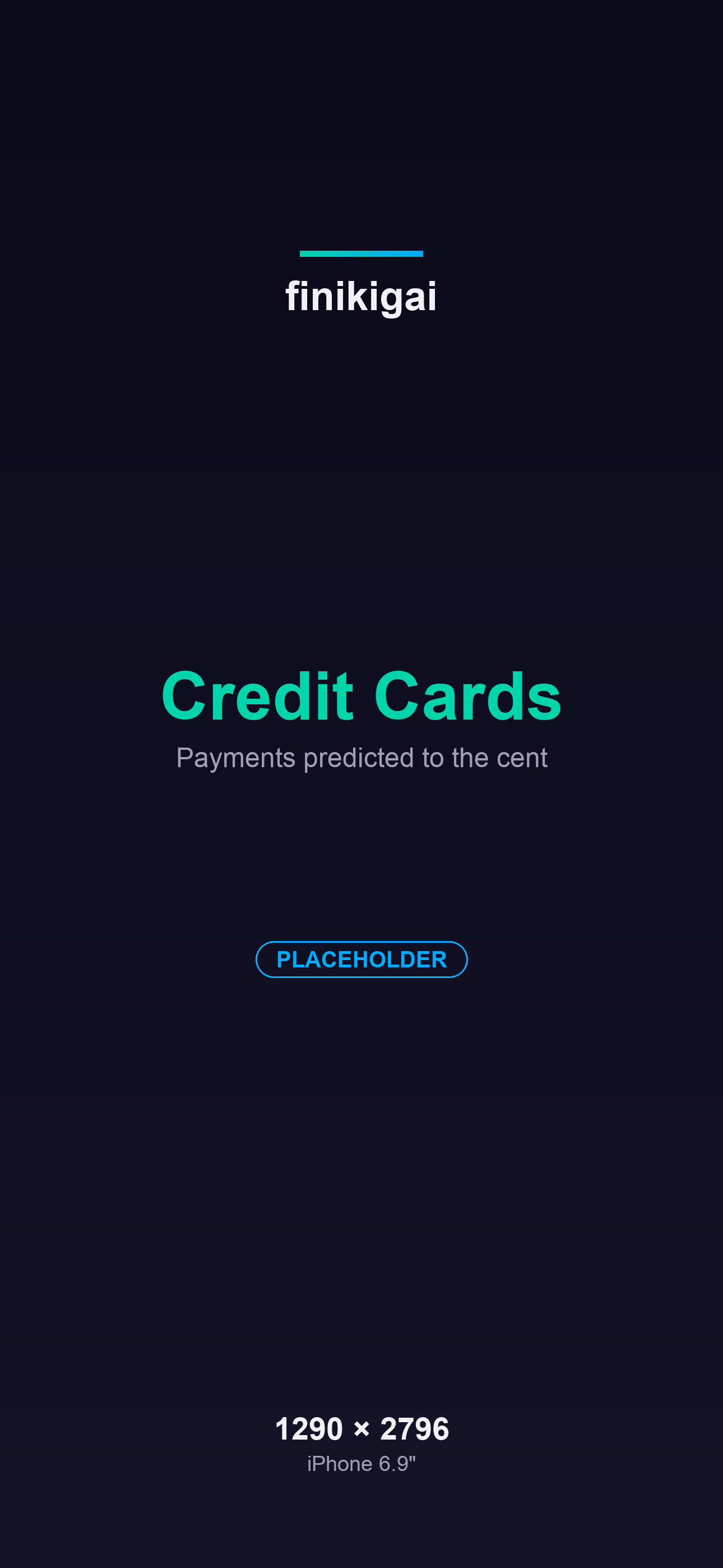 finikigai Credit Cards screen on iPhone
