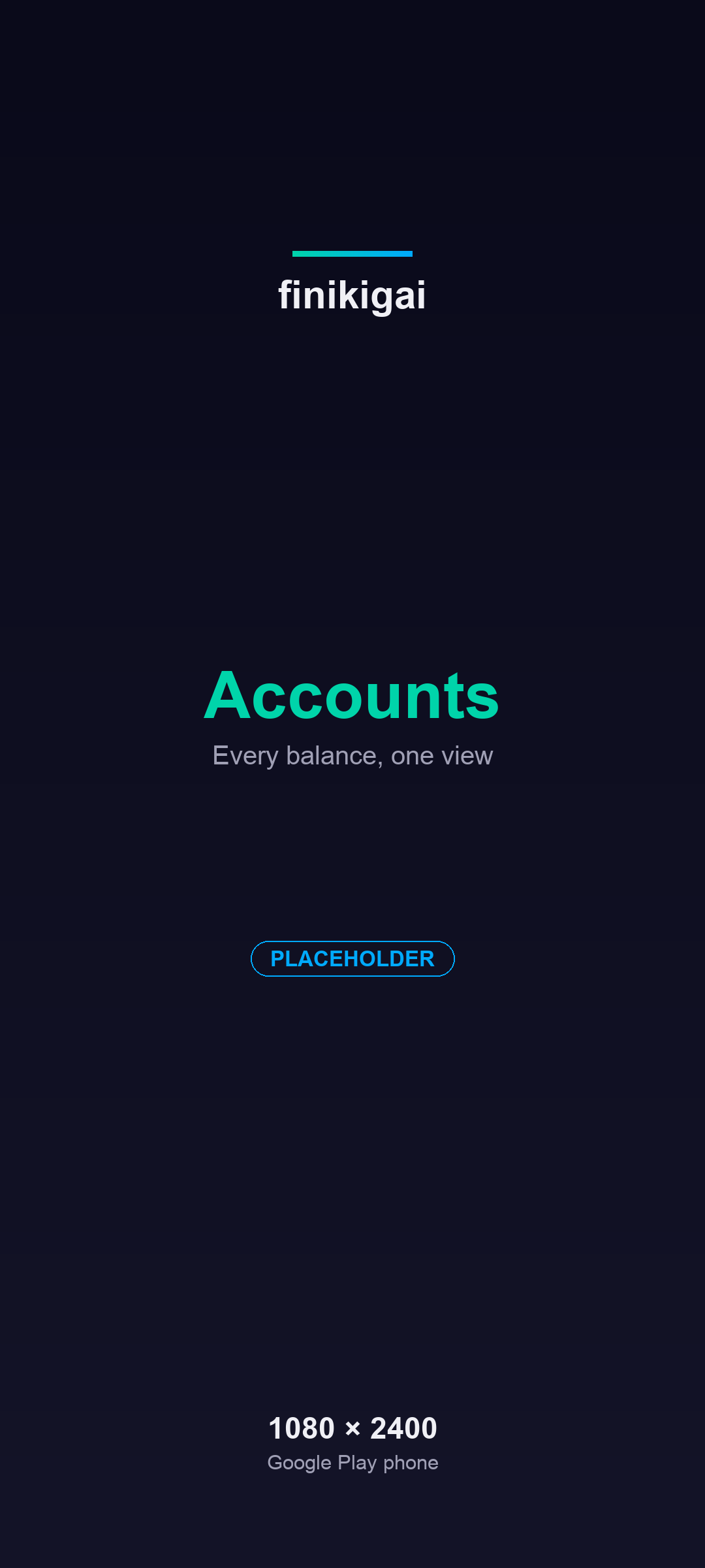 finikigai Accounts screen on Android