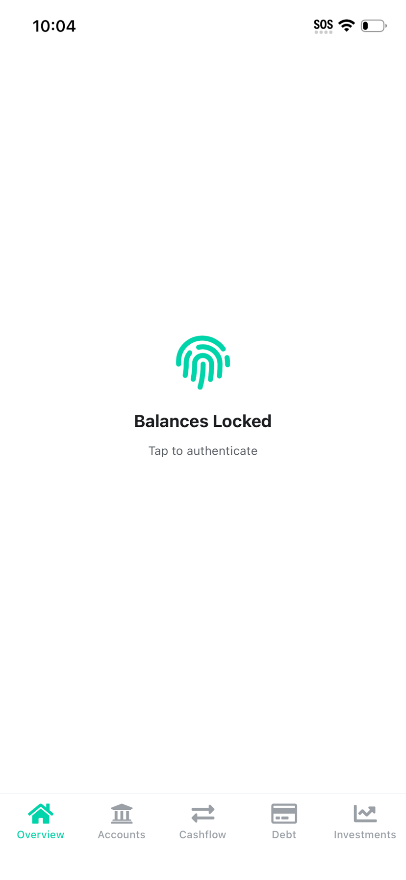 finikigai 30-day balance forecast on iPhone